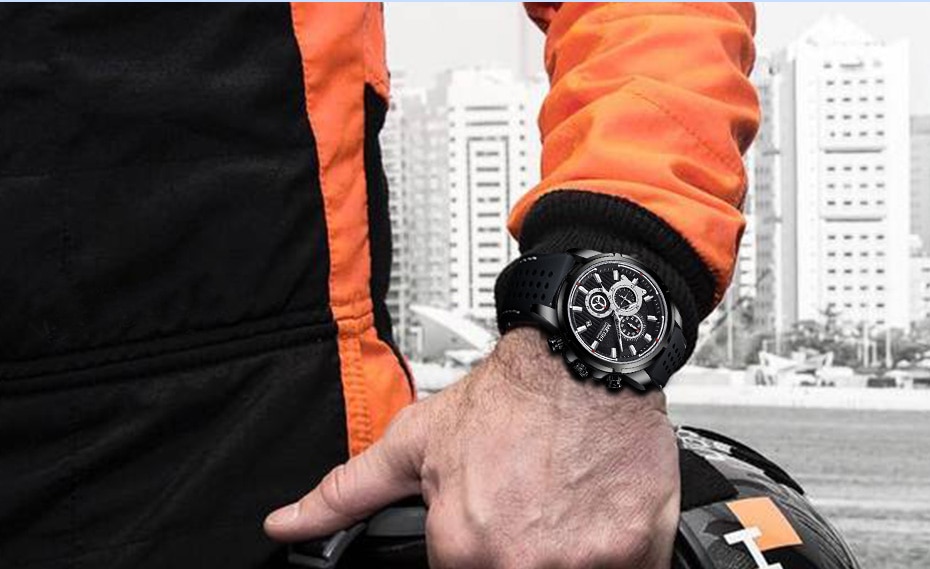 Relogio Masculino MEGIR New Sport Chronograph Silicone Mens Watches Top Brand Luxury Quartz Clock Waterproof Big Dial Watch Men