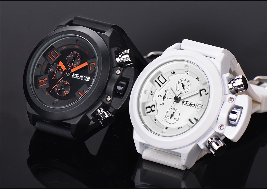 MEGIR Original Watch Men Sport Quartz Men Watches Chronograph Wrist Watch Relogio Time Hour Clock Reloj Hombre Mens Watches