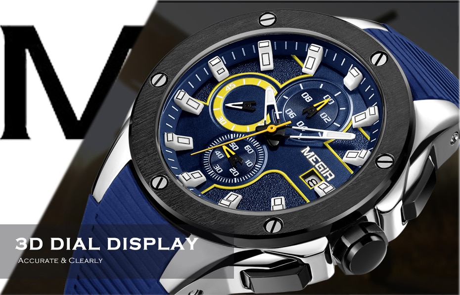 MEGIR Men Sport Watch Top Brand Luxury Waterproof Luminous Chronograph Quartz Army Military Watches Clock Men Relogio Masculino