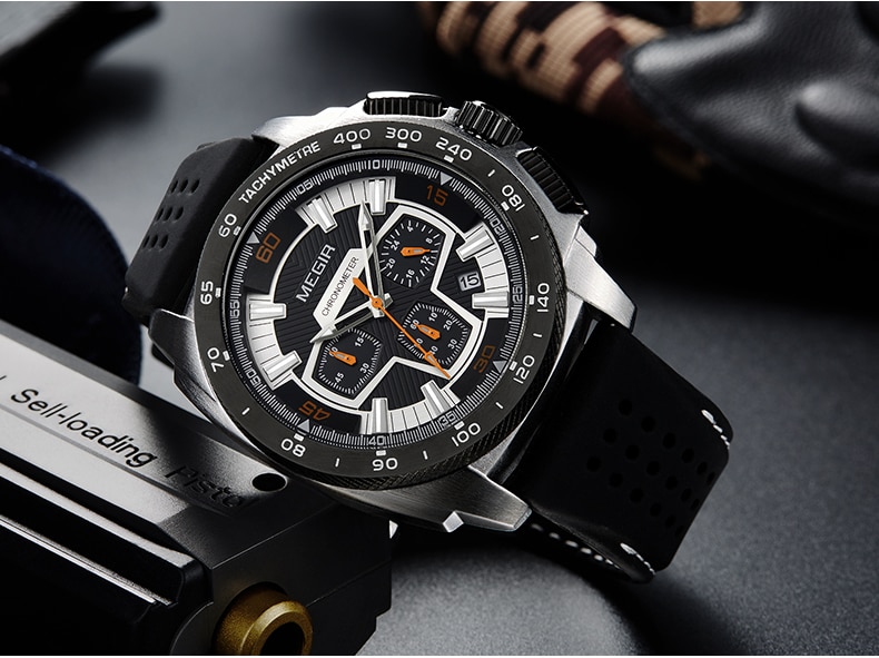 MEGIR Fashion Men's Watches Top Brand Luxury Clocks Big Dial Military Quartz Watch Men Waterproof Sport Chronograph Wristwatches