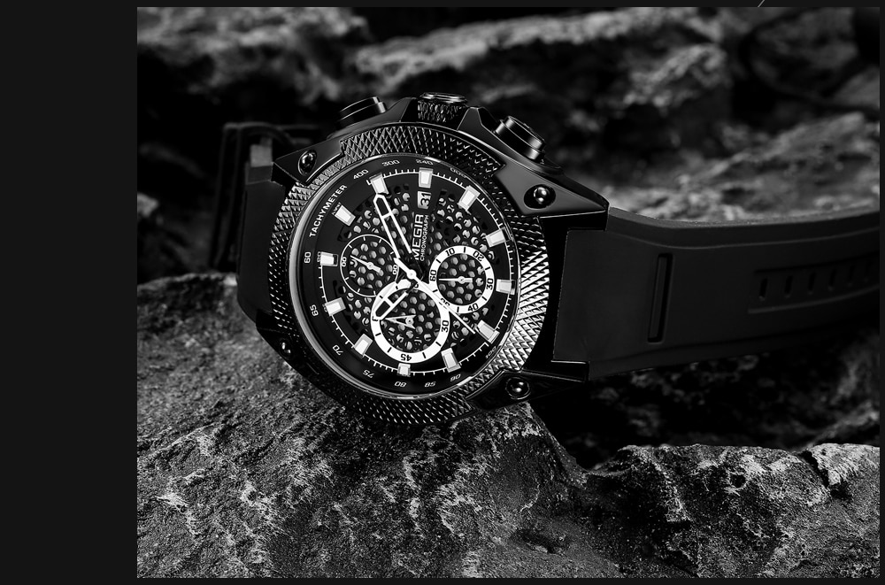 Relogio MEGIR New Sport Men Watch Famous Luxury Brand Chronograph Military Fashion Men's Silicone Quartz Clock Men Watches