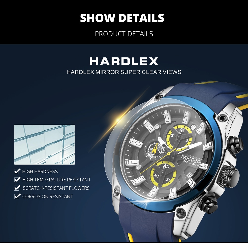 MEGIR Fashion New Mens Watches Top Luxury Brand Sport Quartz Watch Men Chronograph Waterproof Luminous Wristwatch Date Clock