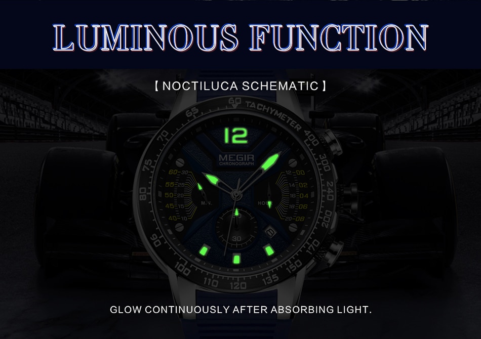 2021 New MEGIR Watch Men Luxury Brand Silicone Sport Chronograph Quartz Clock Mens Watches Waterproof Date Military Wrist Watch