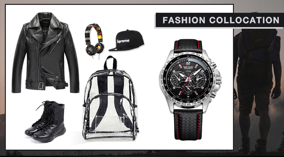 MEGIR Watches Men's Quartz Wrist Watches Top Brand Luxury Male Fashion Casual Luminous Waterproof Clock Leather Watch Hot 1010