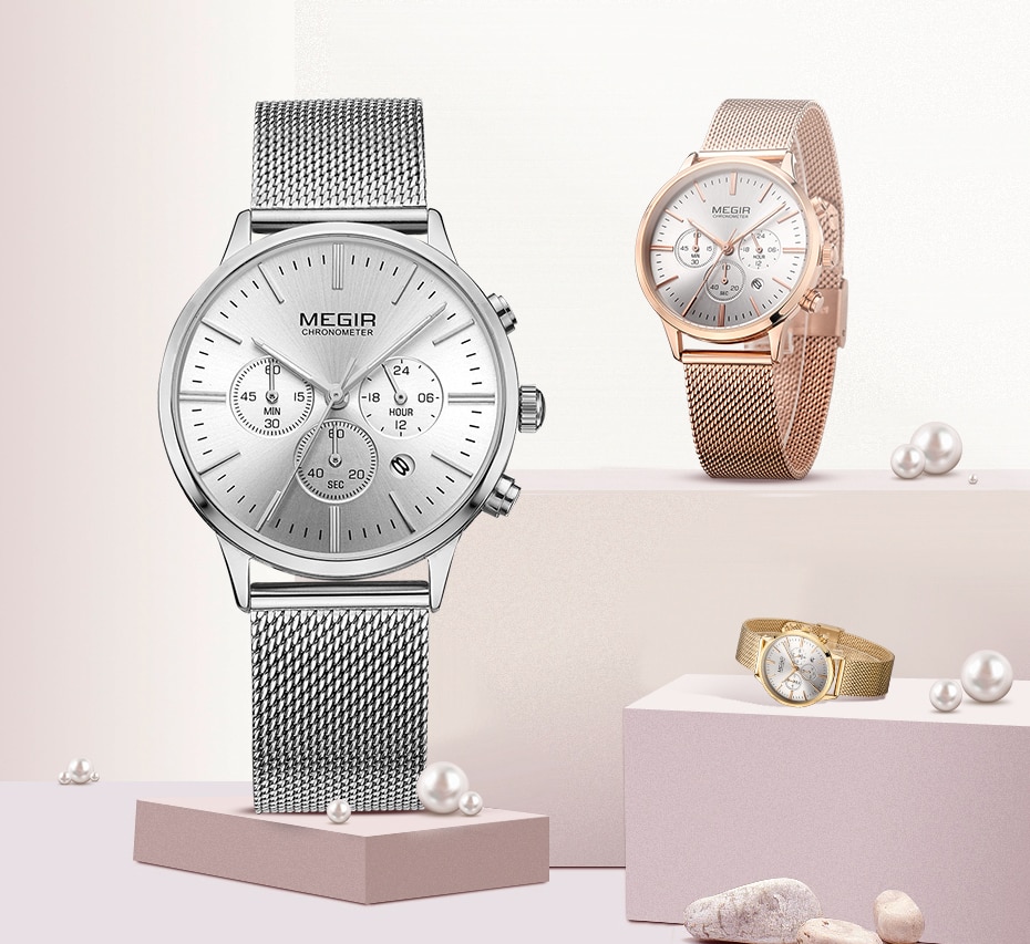MEGIR Brand Luxury Women Watches Fashion Quartz Ladies Watch Sport Relogio Feminino Clock Wristwatch for Lovers Girl Friend 2011