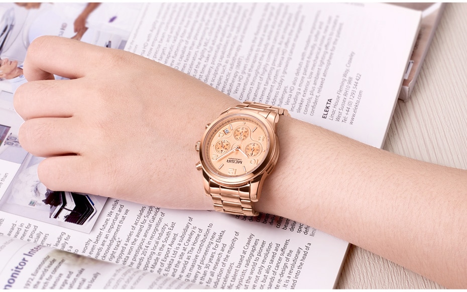MEGIR Luxury Quartz Women Watches Relogio Feminino Fashion Sport Ladies Lovers Watch Clock Top Brand Chronograph Wristwatch 2057