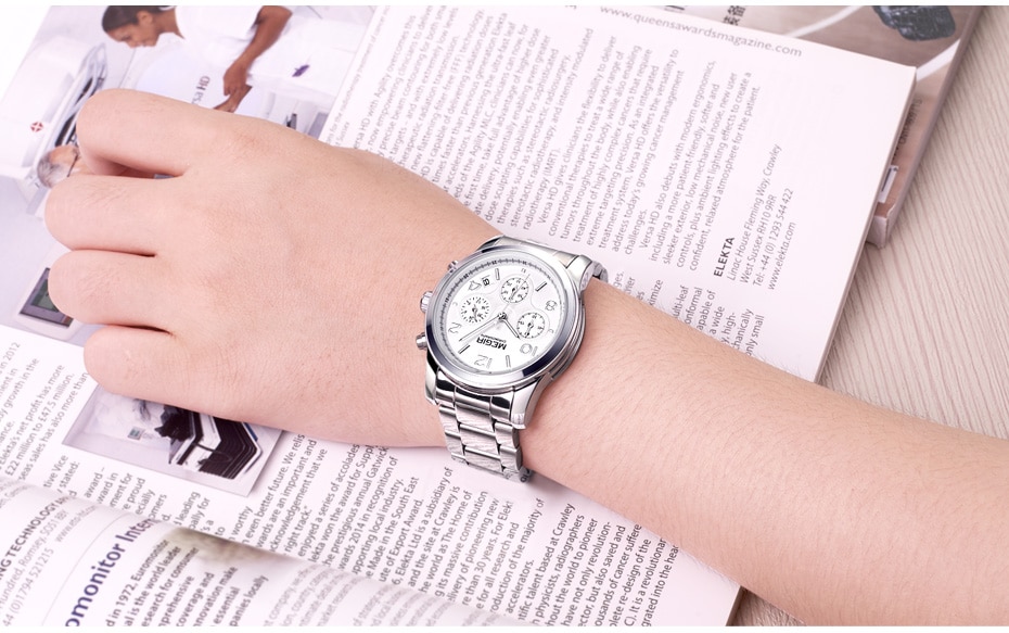 MEGIR Chronograph Women Watches Relogio Feminino Luxury Brand Ladies Sport Wrist Watch Clock Girl Lovers Wristwatches Hour xfcs