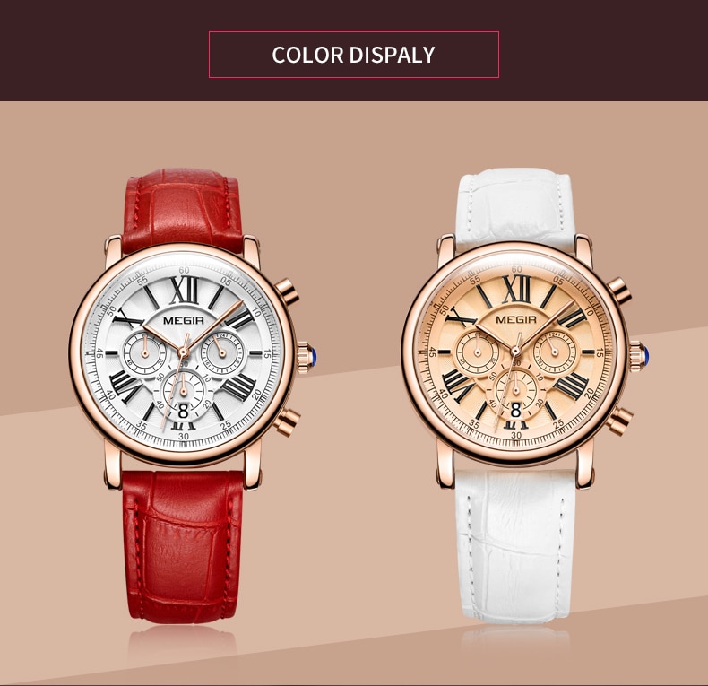2021 MEGIR Hot Women's Watches Famous Luxury Top Brand Roman Numerals Female Clock Leather Quartz Ladies Watch Relogio Feminino