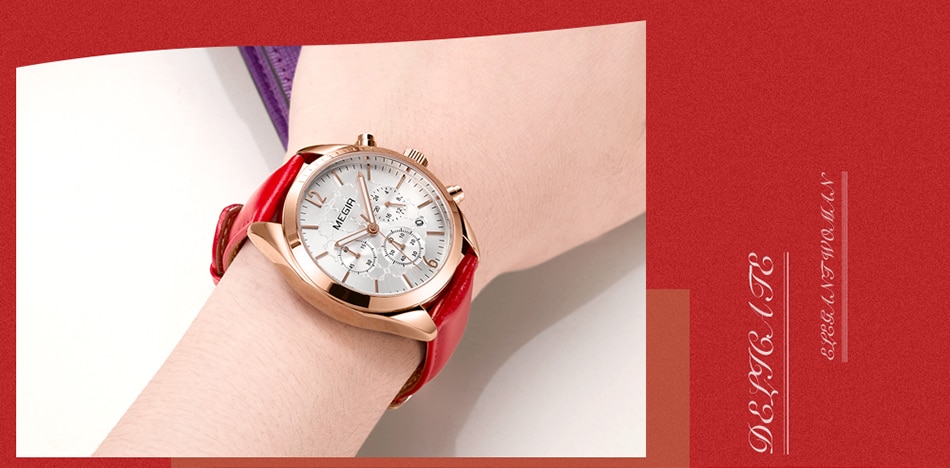 MEGIR Women Watches Top Brand Luxury Female Clock Montre Femme 2021 Fashion Pink Quartz Ladies Watch Lover Gift Relogio Feminino