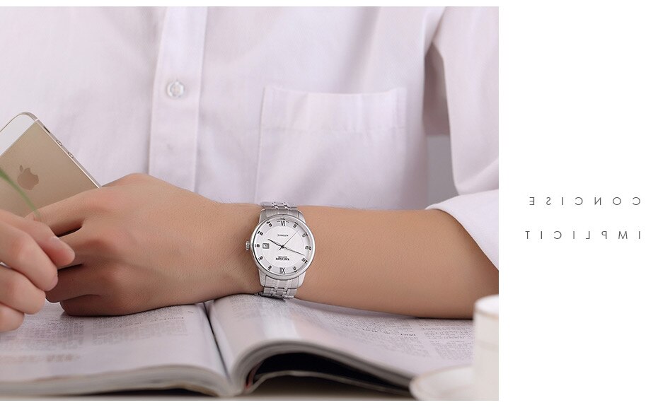MEGIR Men's Mechanical Automatic Watch with Japan Movement luxury Stainless Steel Black Business Wrist Watches Man Montre Homme