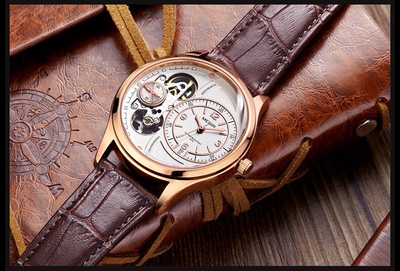 MEGIR Men Analog Quartz Watch Luxury Fashion Brand Leather Waterproof Man Watch Clock Men Erkek Kol Saati Relogio Masculino 2021