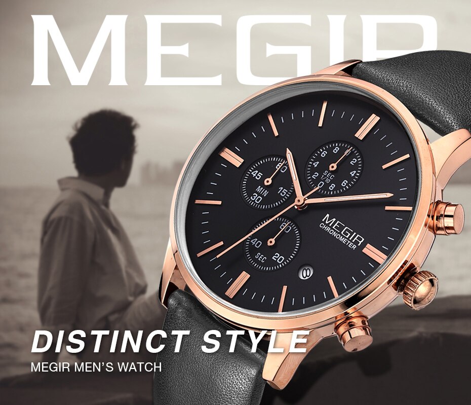 MEGIR Original Watch Men Top Brand Luxury Men Watch Leather Clock Men Watches Relogio Masculino Horloges Mannen Erkek Saat