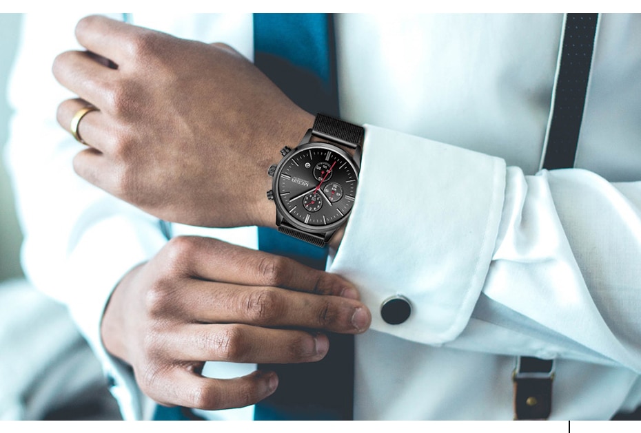 MEGIR Watch Men Stainless Steel Quartz Men Watches Chronograph Watch Clock Men Relogio Masculino for Male Students Relogios