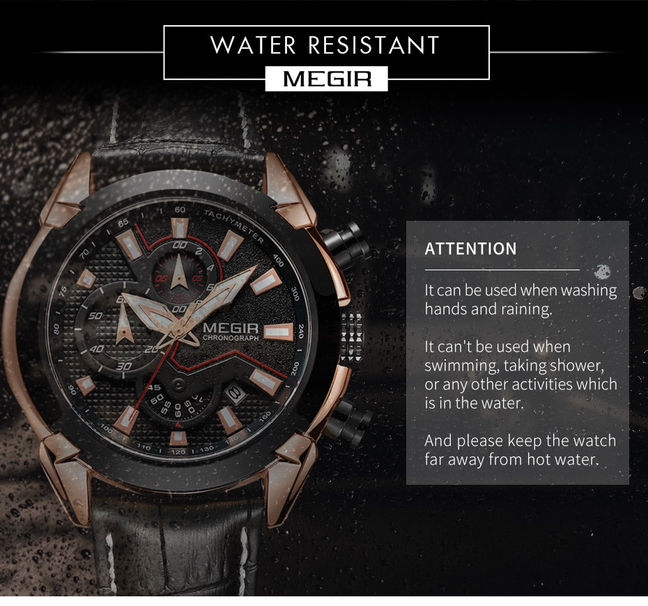 MEGIR Military Sport Watch Men Top Brand Luxury Leather Army Quartz Watches Clock Men Creative Chronograph Relogio Masculino
