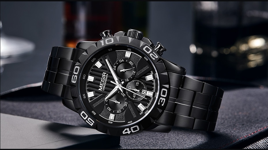 2020 New MEGIR Watch Men Chronograph Quartz Business Mens Watches Top Brand Luxury Waterproof Wrist Watch Reloj Hombre Saat