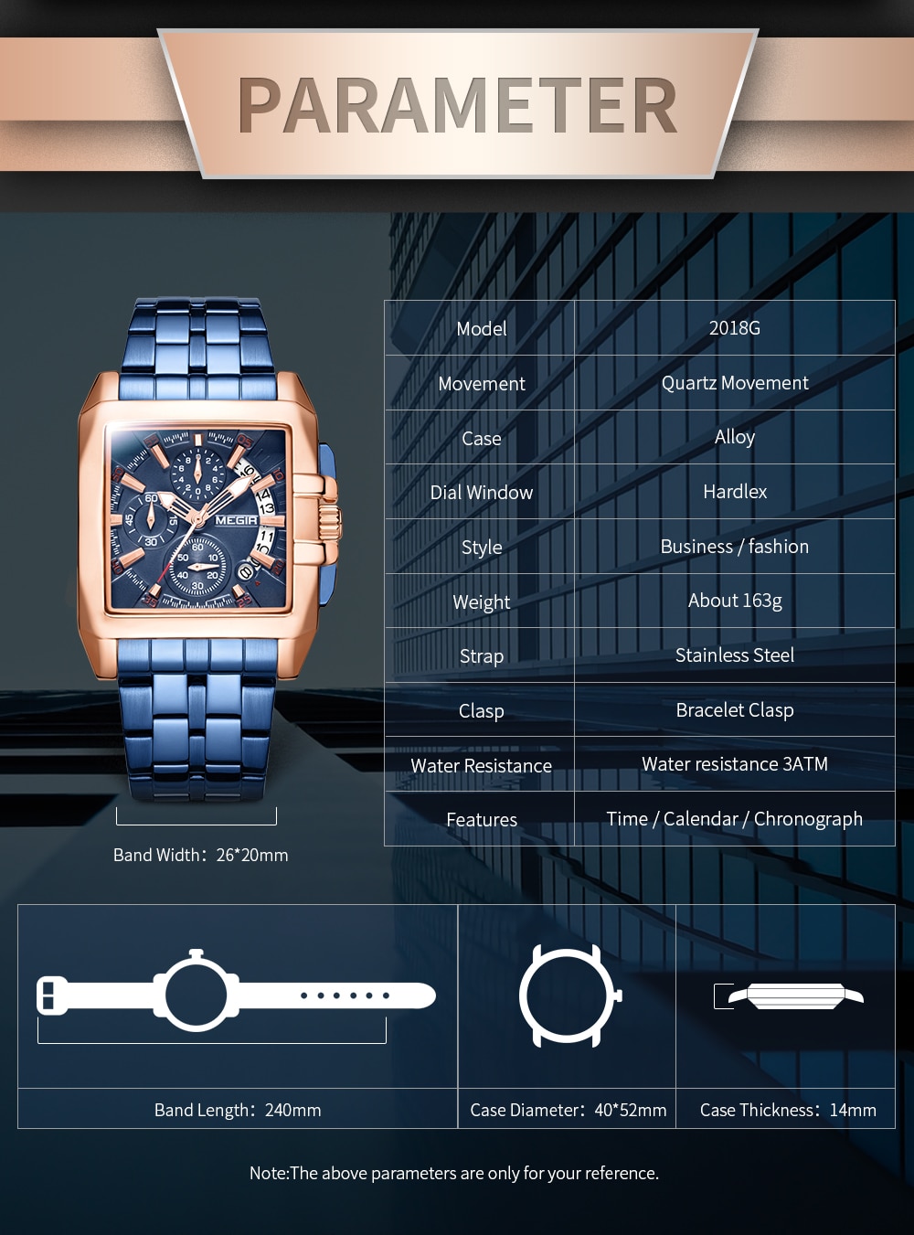 MEGIR Men's Stainless Steel Watch