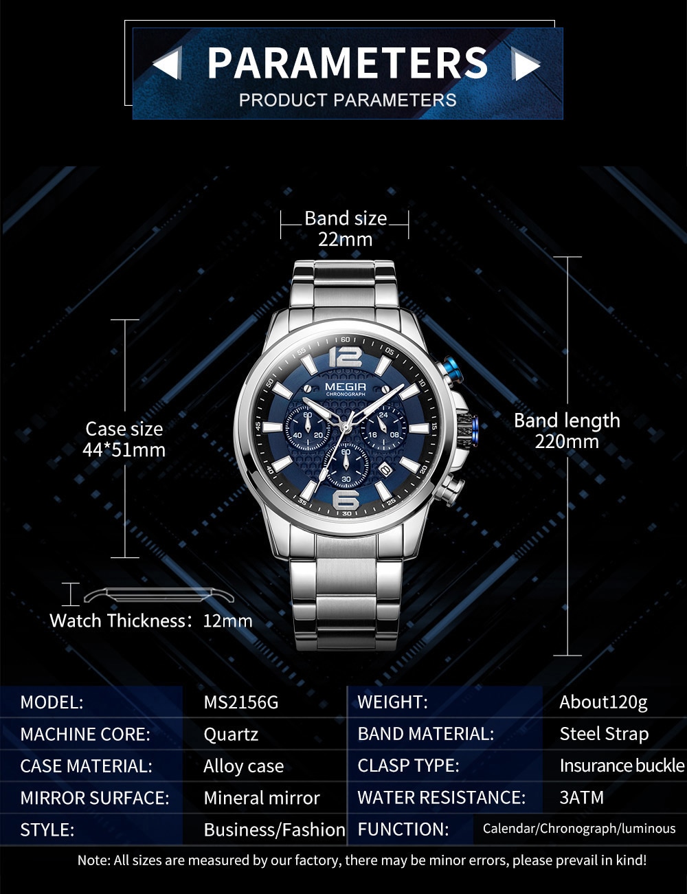 Military Sport Chronograph Quartz Watch