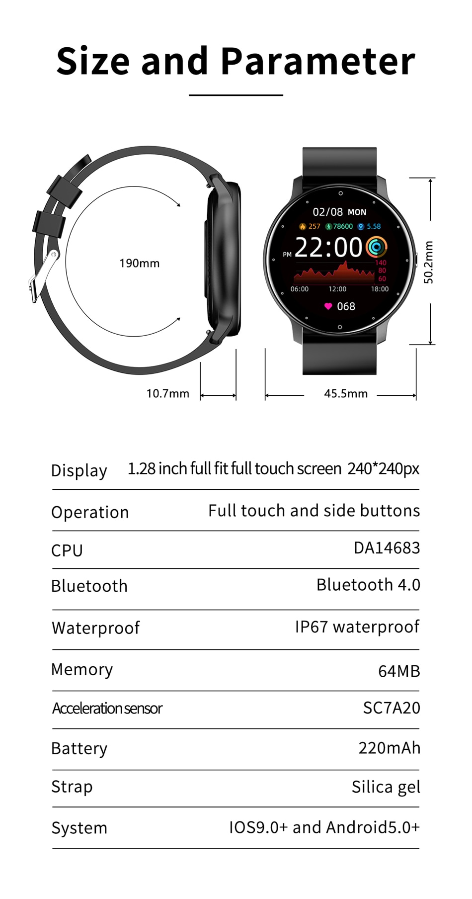 New Smart Watch Men Full Touch Screen