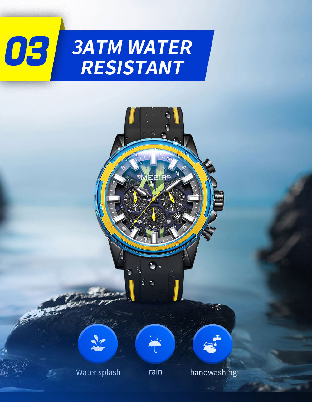 Quartz Watches Men Silicone Strap